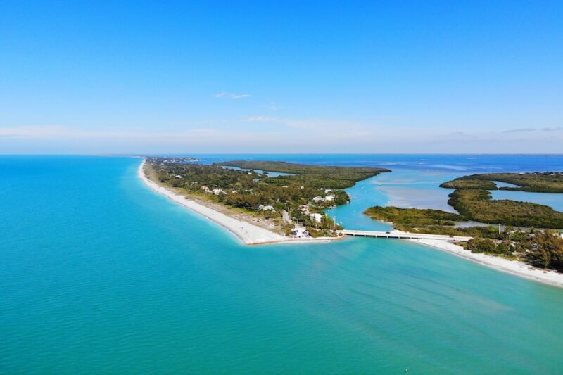 The Florida coast.