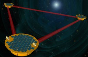 3-D rendering of NASA's Laser Interferometer Space Antenna mission