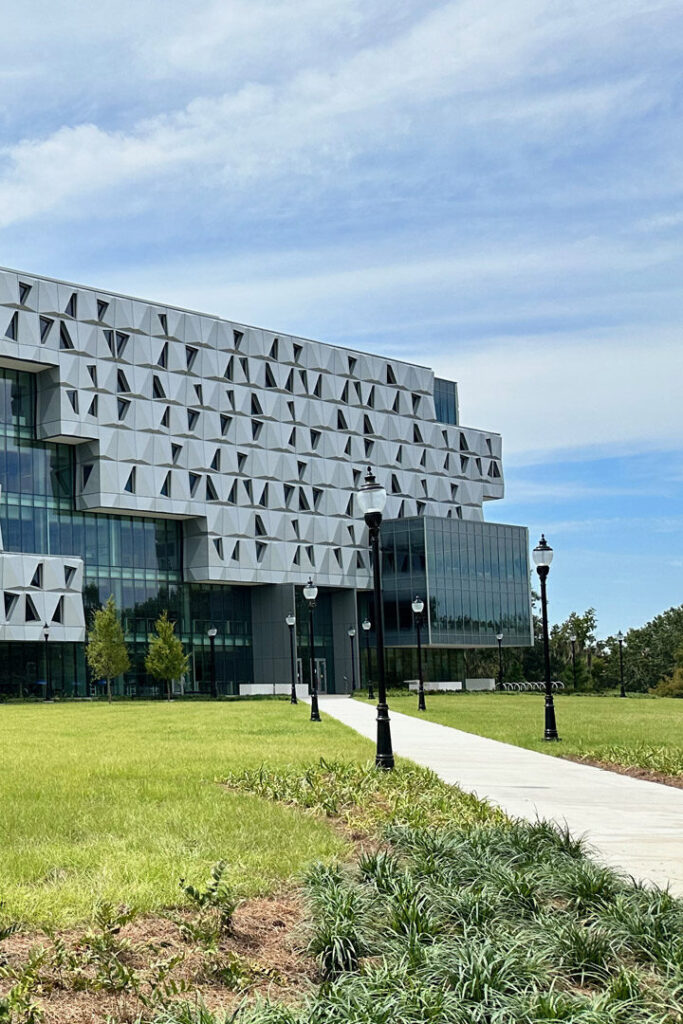 Image of the exterior elevation of Malachowsky Hall during the day time.